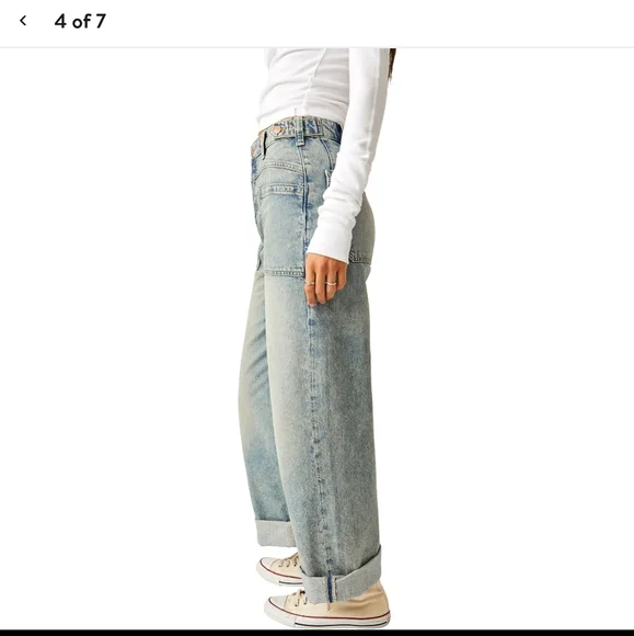 NWOT Free People Palmer Cuff Jeans 26 Tunnel Vision - Picture 2 of 5